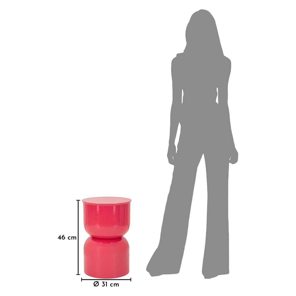 Bandip, Tavolino da Salotto Forma Rotondo, 33x51x33h cm Rosa