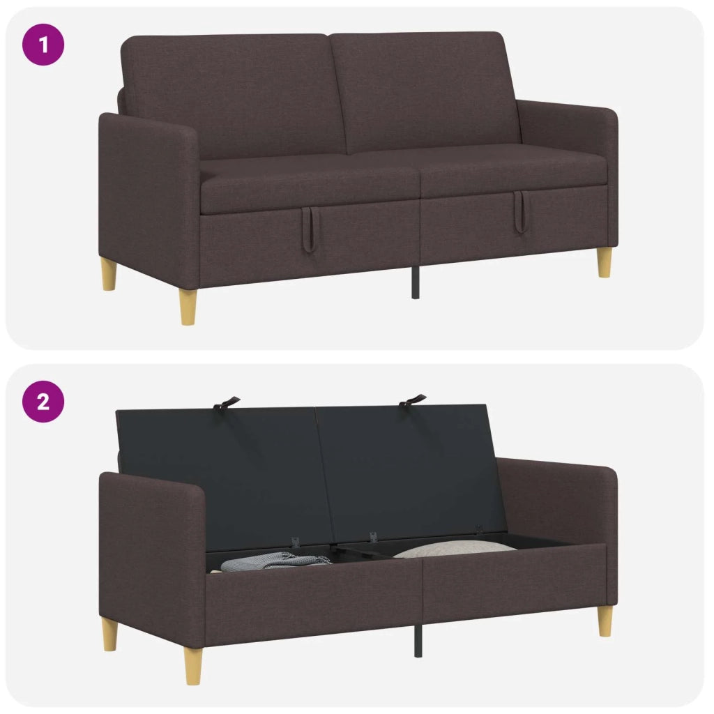 Divano con Storage Marrone Scuro 172 x 78 x 87 cm Poliestere 42036951