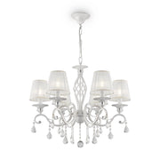 Lampadario Elegant in Metallo Grace Bianco con Oro