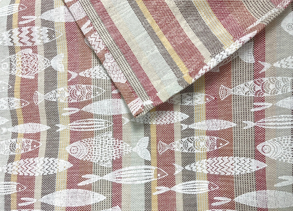 Telo Arredo Granfoulard Copritutto 100% Cotone Copriletto Multiuso Pescetti OB - 1 Piazza - Beige