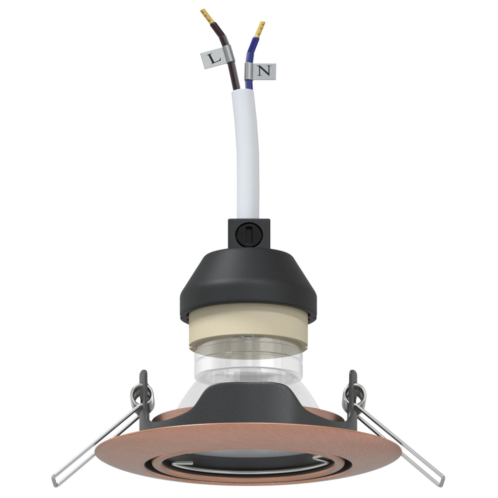 Lampade da Incasso 24 pezzi Rotonde GU10 Rame Ã˜90 mm Acciaio