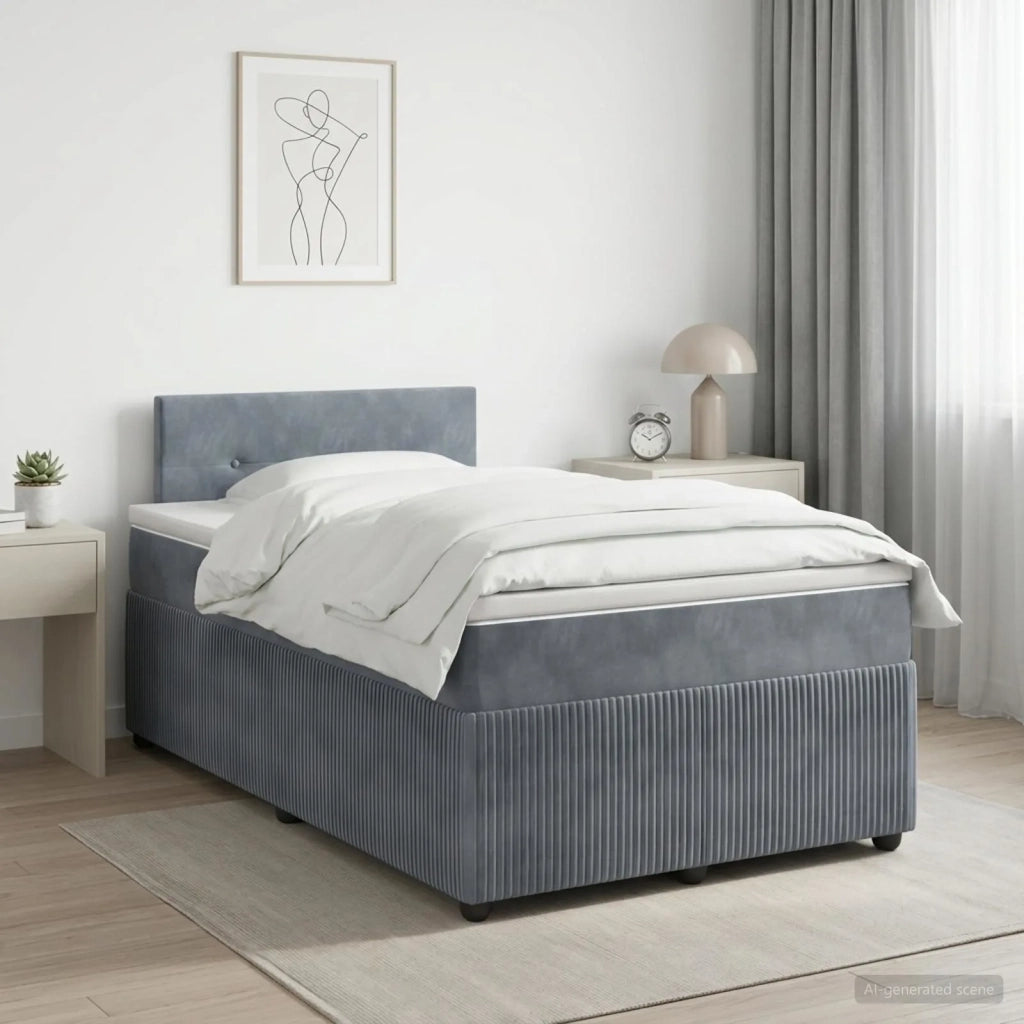 Letto box spring con materasso Grigio Scuro 120 x 200 cm 3451656