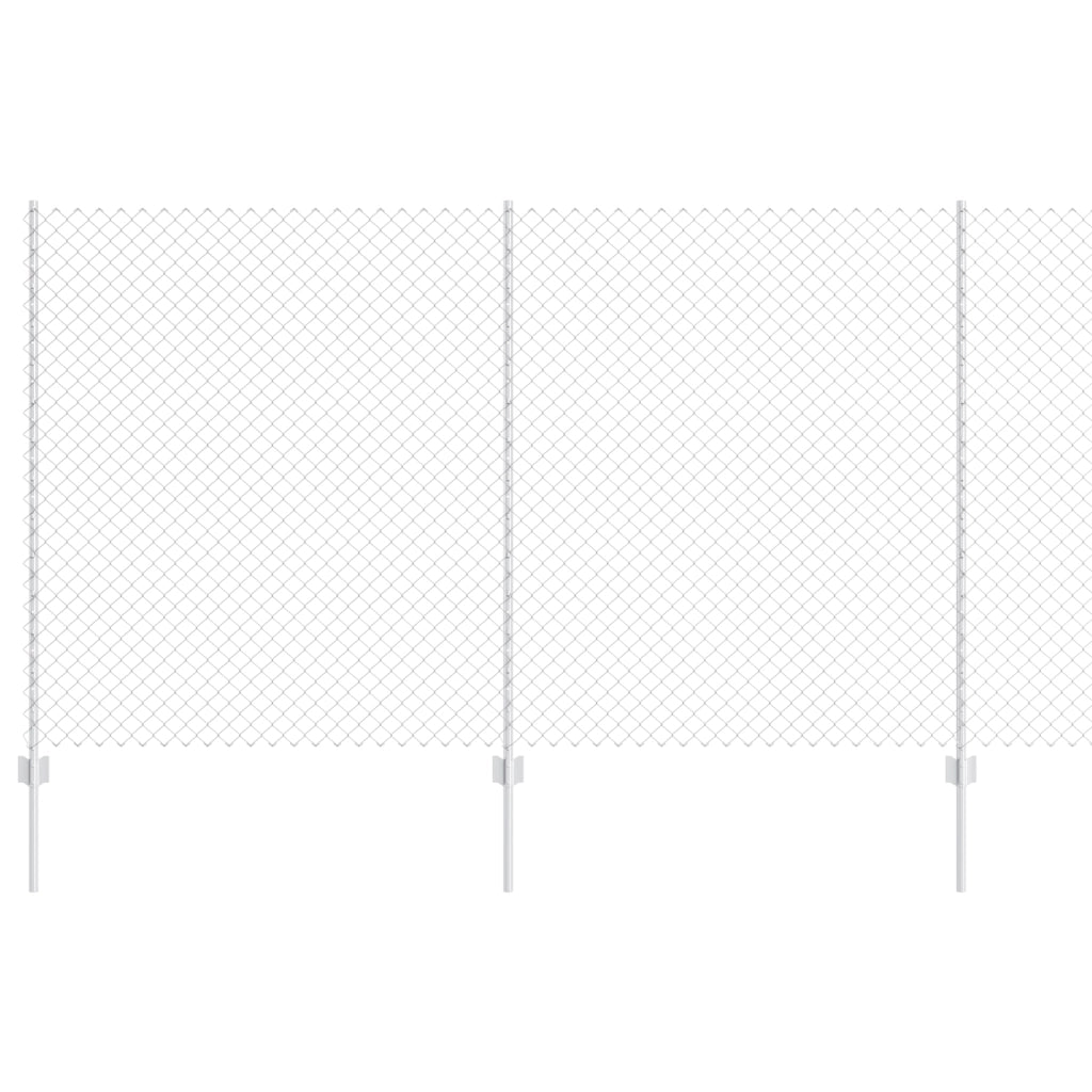 Recinzione a Maglie con 20 Post U Argento 1.4x10 m Acciaio