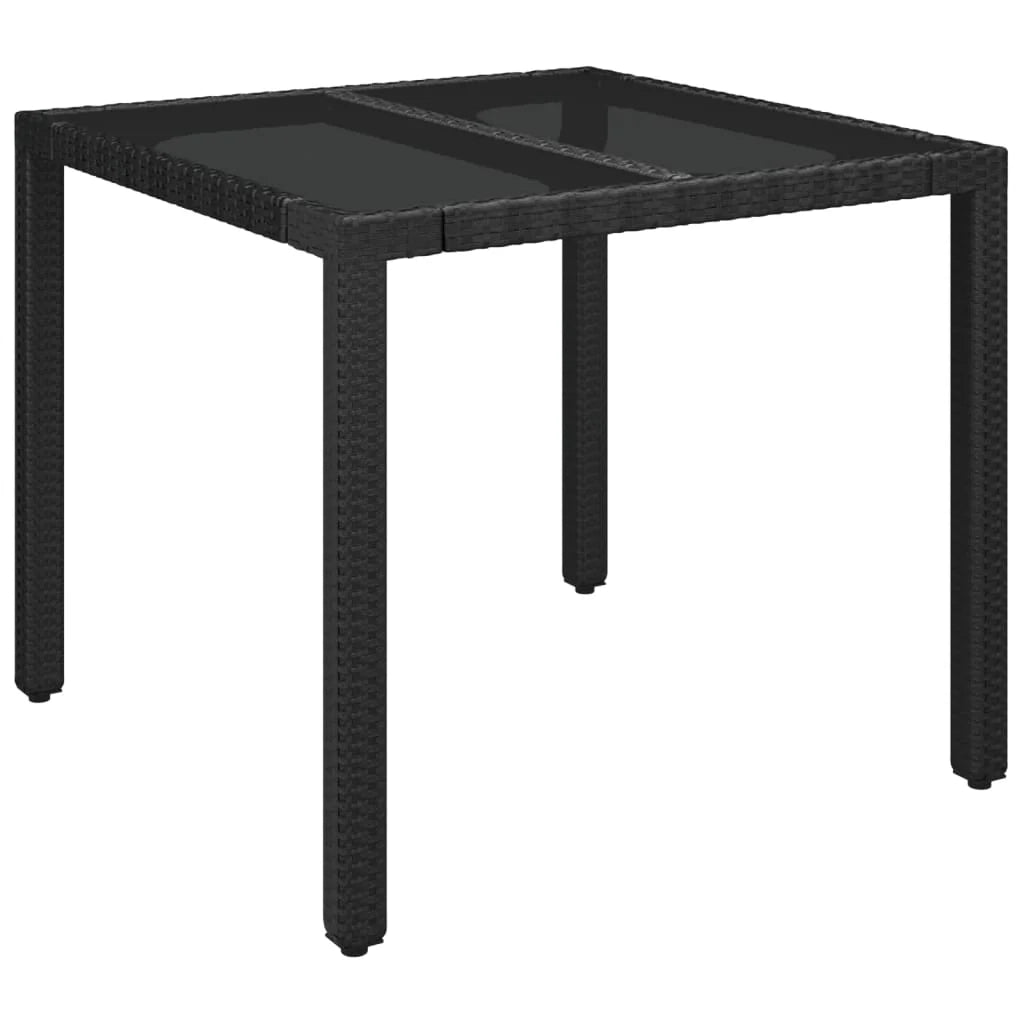 Set da pranzo da giardino in resina nera intrecciata composto da 5 pezzi e cuscini 02_0014870