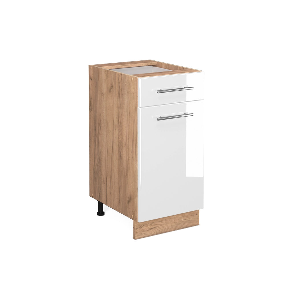 Vicco Mobiletto base per cucina Bianco lucido 40 cm senza piano di lavoro