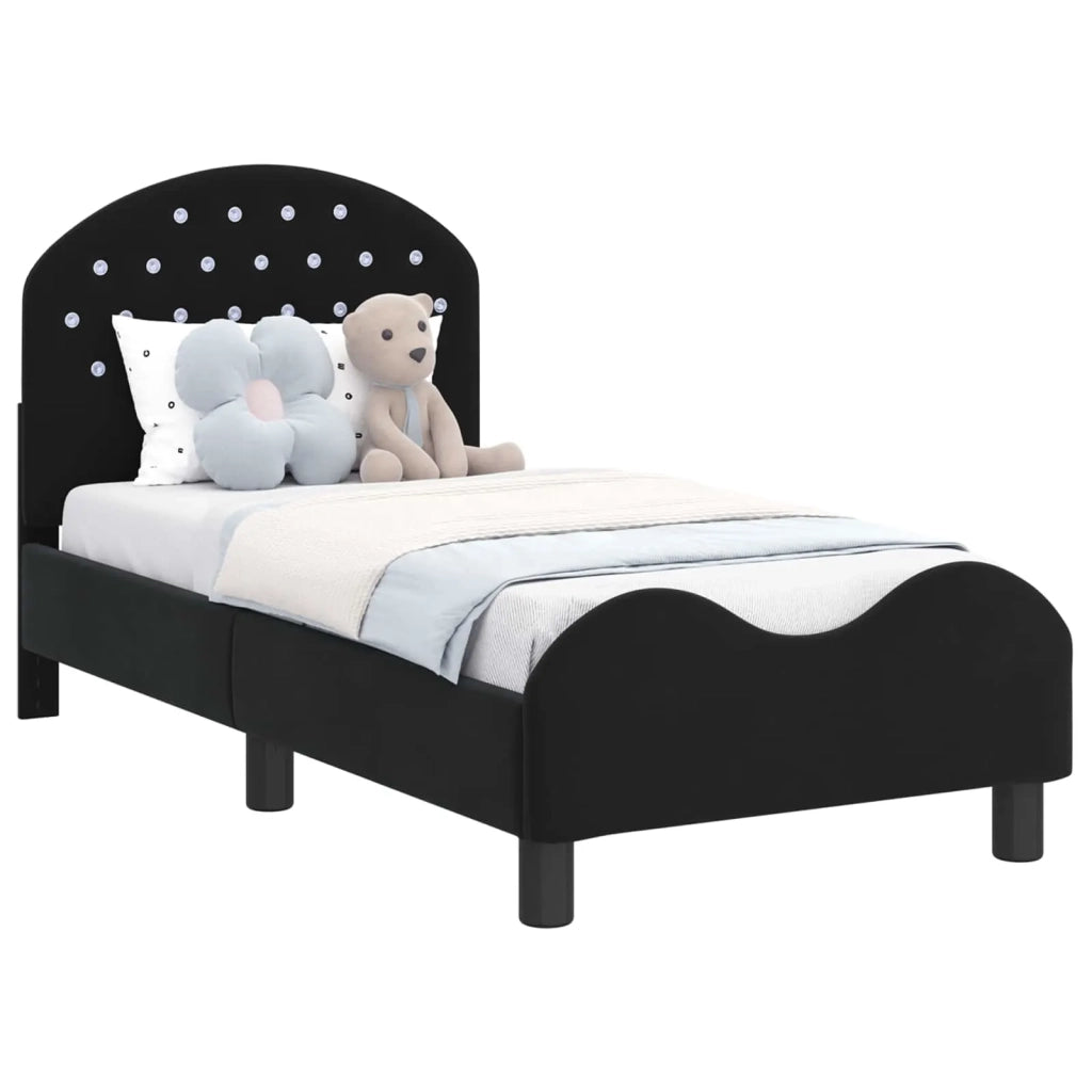 Struttura letto per bambini con testata Nero 70 x 140 cm