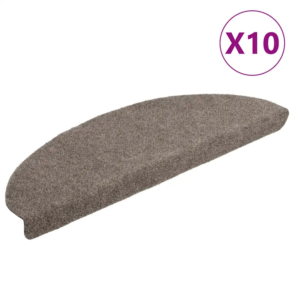 Tappetini per scale autoadesivi 10 pz 65x21x4 cm beige semicircolari grandi 149717