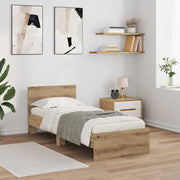 Struttura del letto con testiera Rovere artigianale 75 x 190 cm 885842