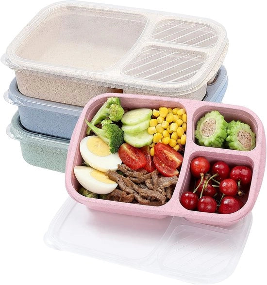 Bento Lunchtrommel 4-Delige Set per Colazione, Pane e Spuntini - Resistente al Campo Magnetico