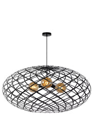Lampadario nero moderno in metallo Lucide Wolfram 3xE27
