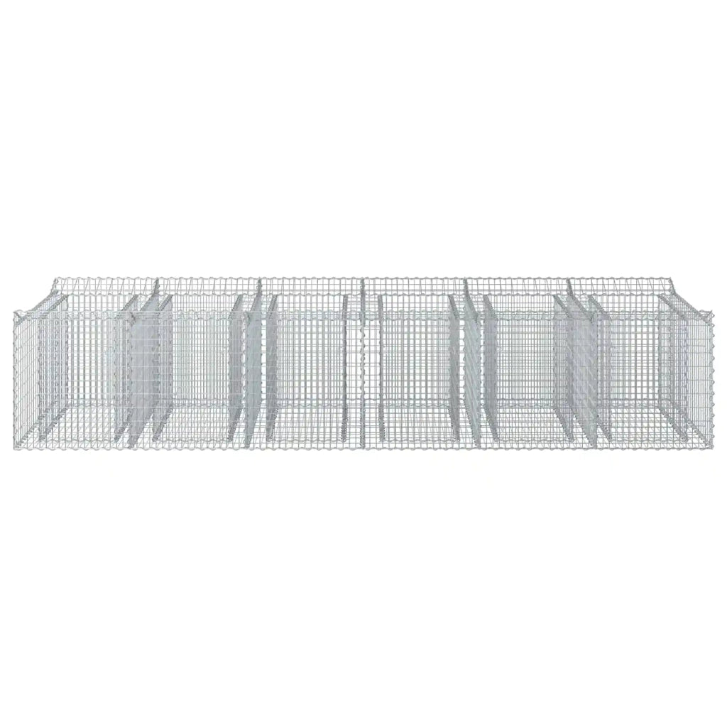 Letto rialzato in gabbione 2 pz Argento CFW3589872