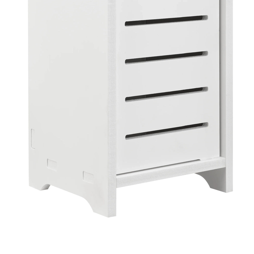 Elegante mobiletto portaoggetti da bagno con portarotolo legno composito 80 x 15 x 15 cm bianco 03_0007669