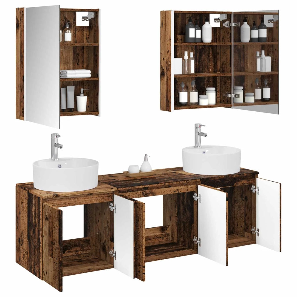 Set di Armadi da Bagno 5 pcs Legno antico Legno ingegnerizzato 3406453