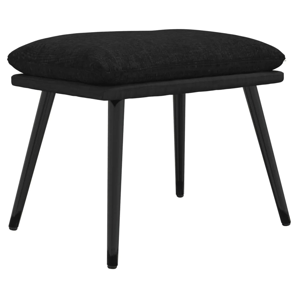 Poggiapiedi Nero 45x29,5x35 cm in Tessuto e Similpelle 341521