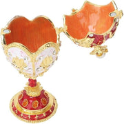 Cassa da gioielli decorativa a stile Fabergé con uovo decorato a mano in emaille unico
