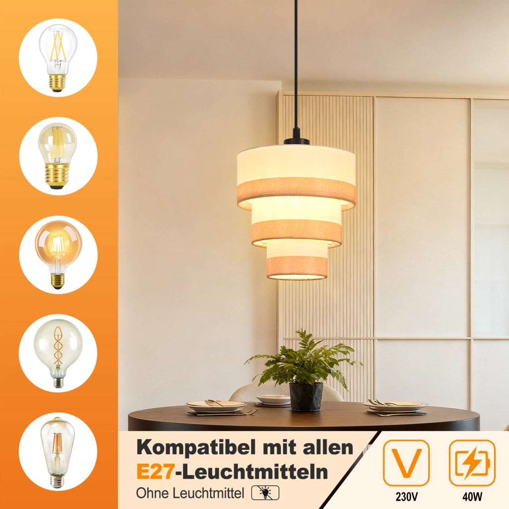 Lampada a sospensione ZMH vintage E27 per sala da pranzo (lampadina non inclusa)