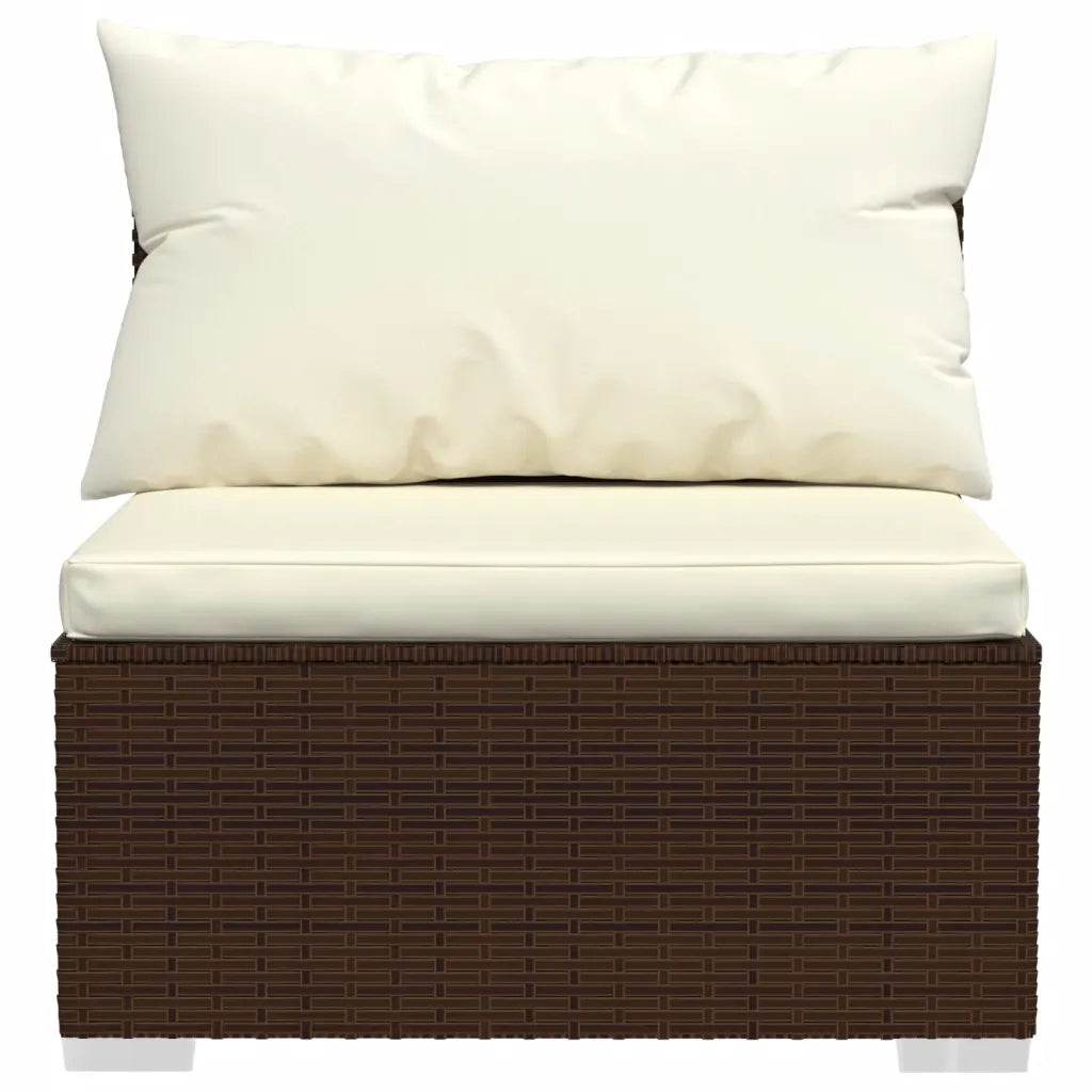 Divano a 3 Posti con Cuscini in Polyrattan Marrone 317500