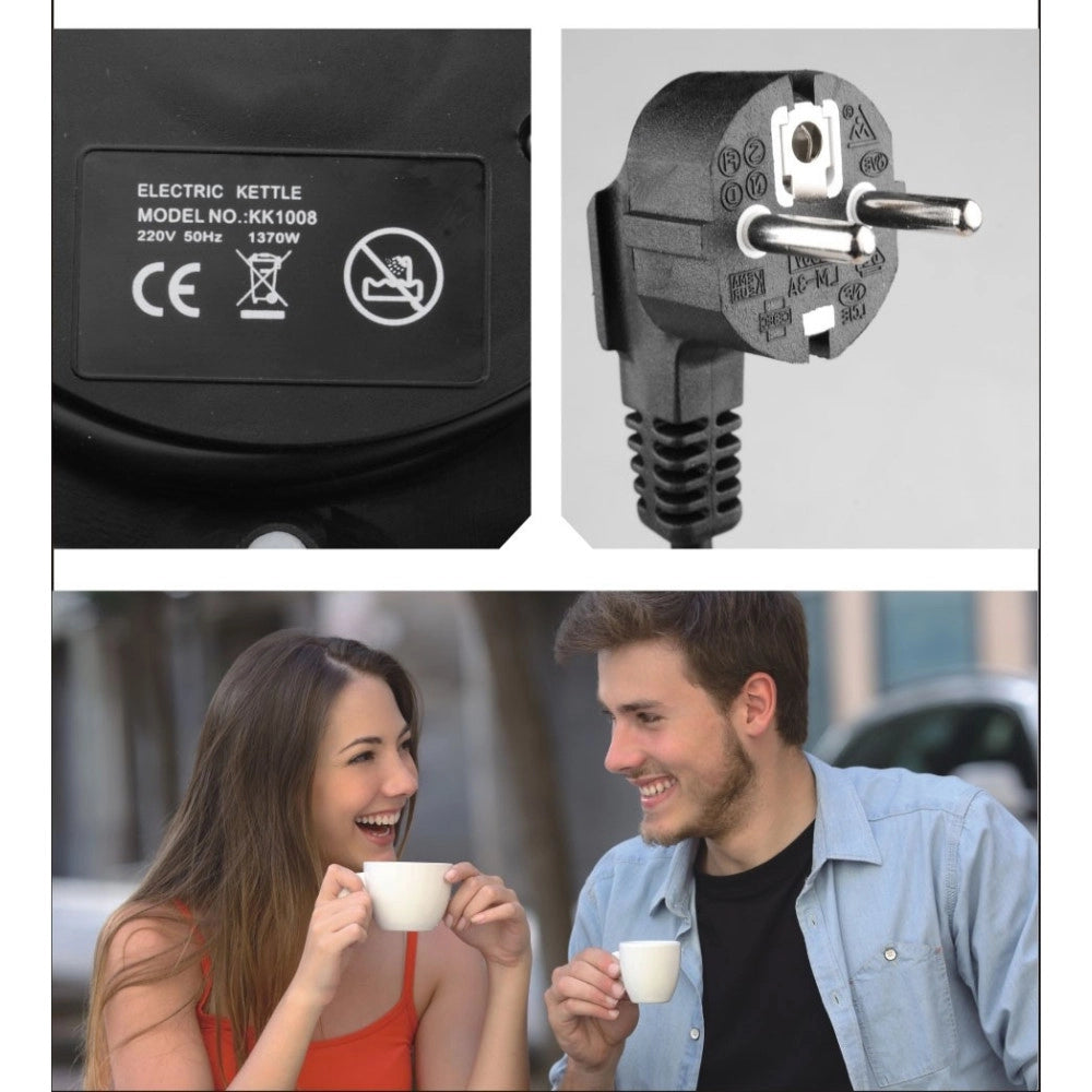 Trade Shop - Bollitore Elettrico A Caraffa Da 1,2lt In Acciaio Inox Per Te' E Infusi 1370w -