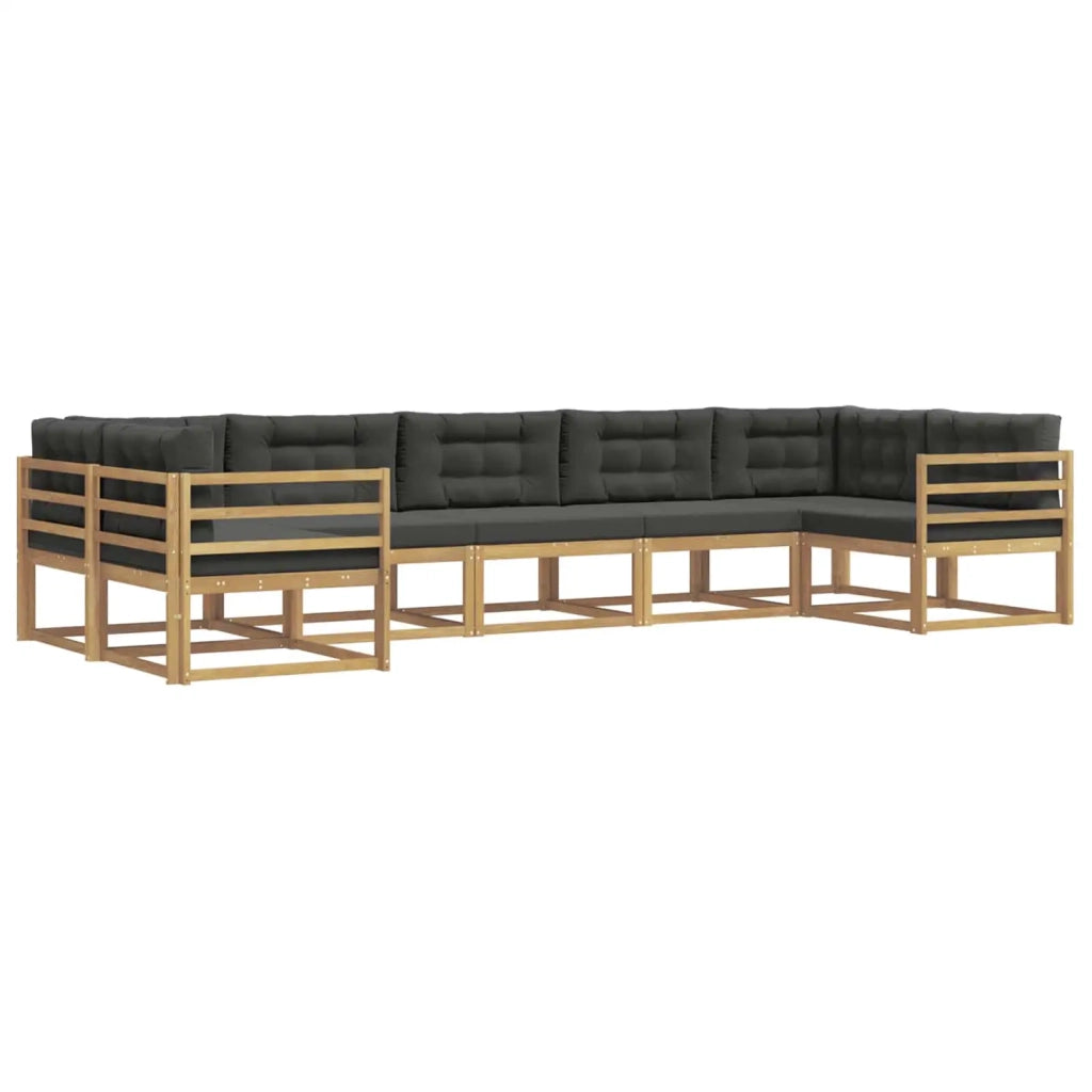 Set di divani da esterno con cuscino 7 pcs Bianco e Antracite