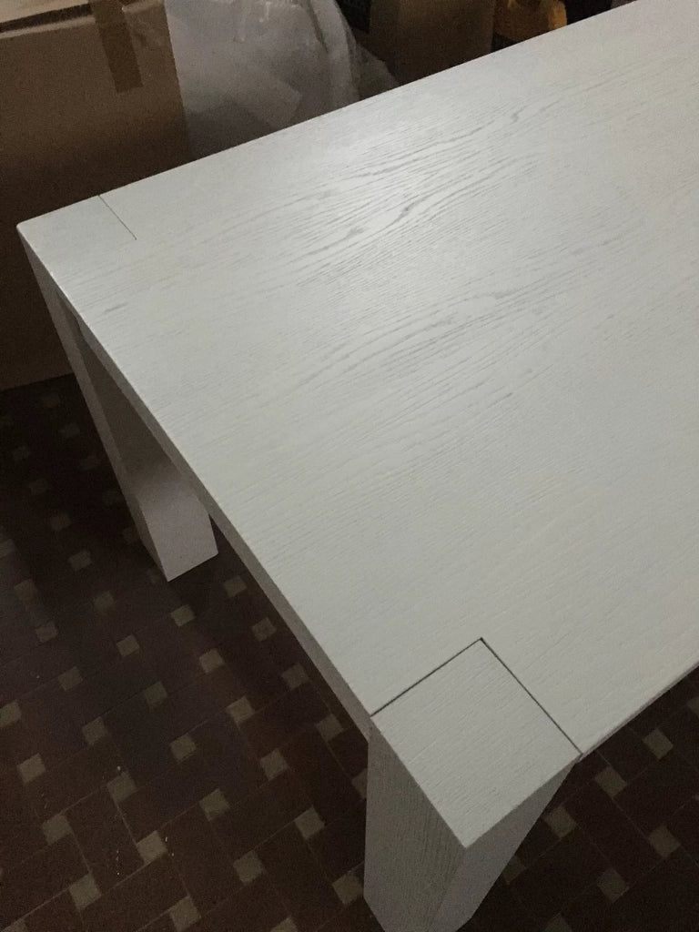 Tavolo rettangolare allungabile rovere laccato bianco l.140 p.90 h.78 (851) - Mobili 2G