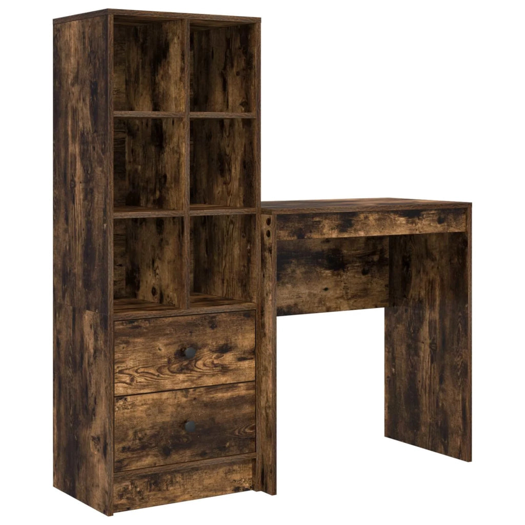 Scrivania con cassetto con lo scaffale 2 pcs Rovere fumé 3337309