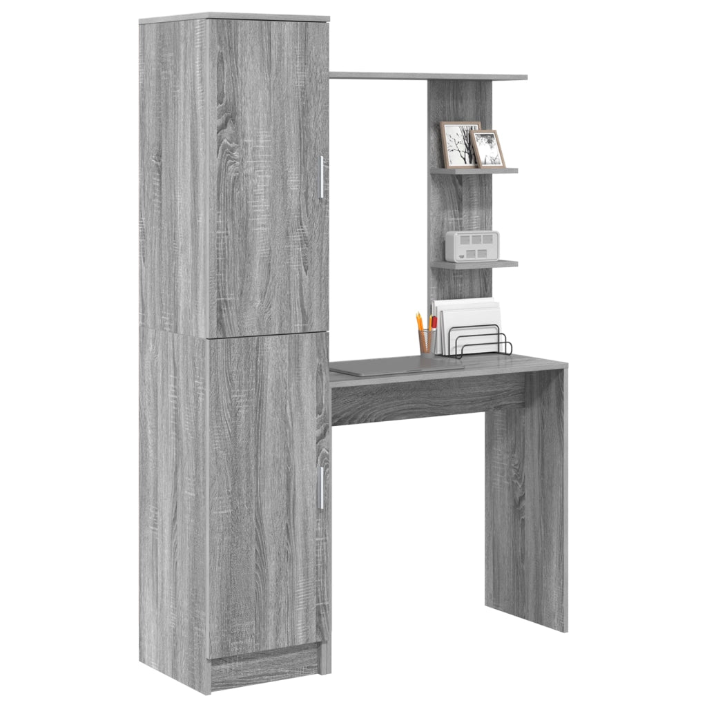 Scrivania con stoccaggio Grigio Sonoma Legno ingegnerizzato