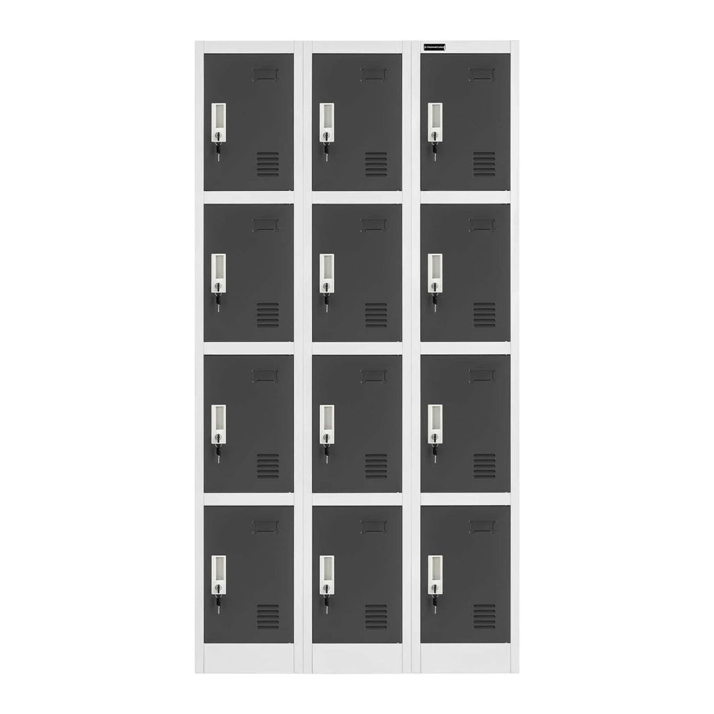 Armadio 12 scomparti 187 cm grigio 14_0005988