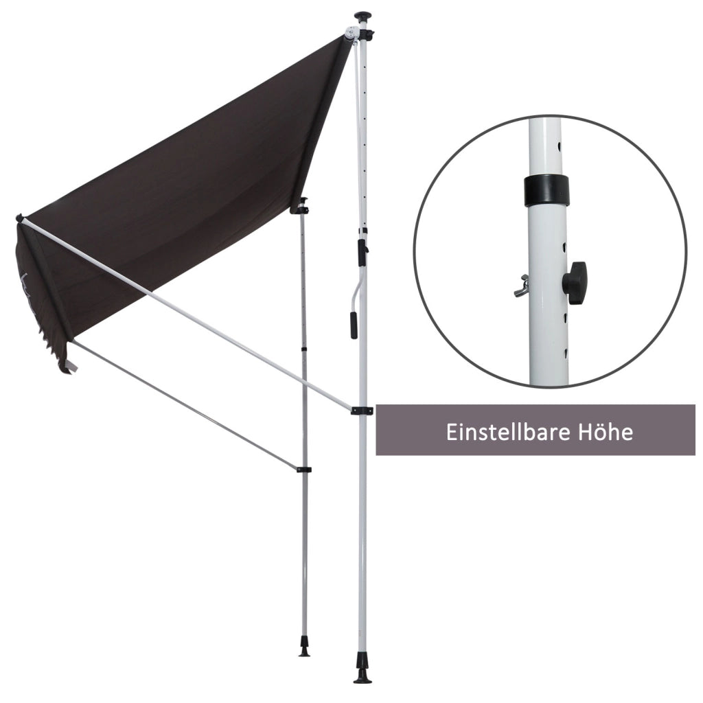Tendone da balcone con manovella 150cm ¨C zephmum ¨C grigio