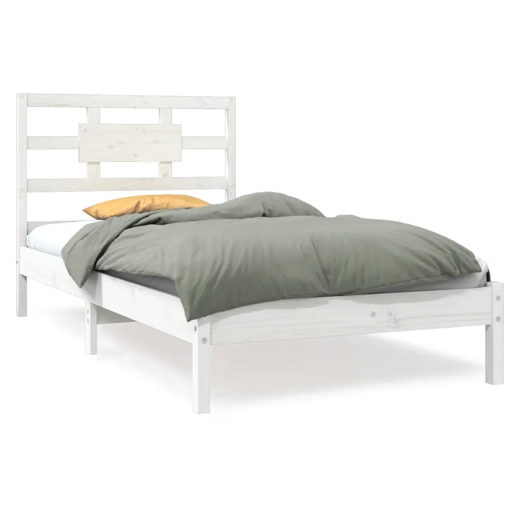 Giroletto-Struttura Letto Bianco in Legno Massello 90x200 cm 688045