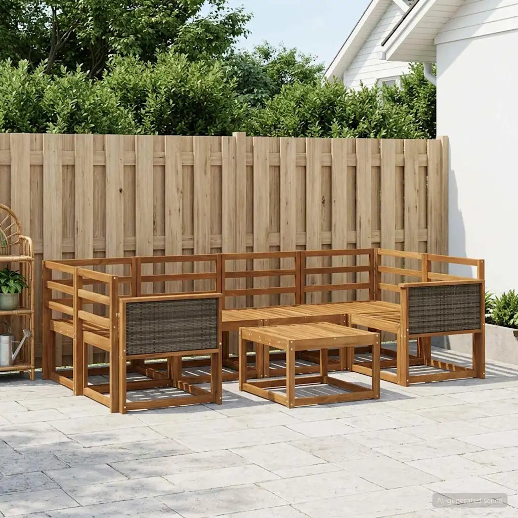 Set di divani da esterno 5 pcs Naturale