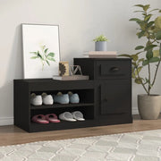 Scarpiera-Scaffale per scarpe Nera 100x42x60 cm in Legno Multistrato