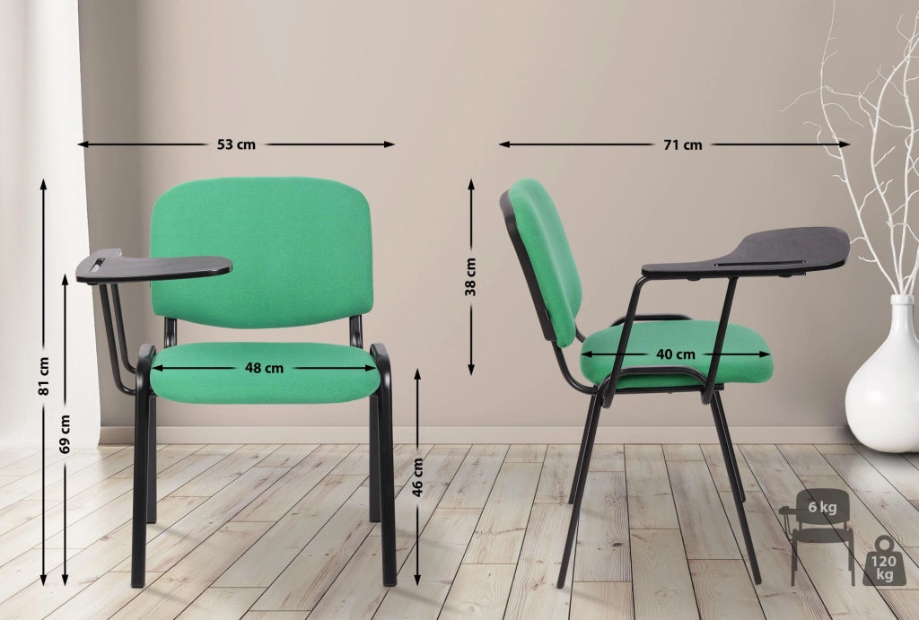 Set di 4 sedie Ken in tessuto con tavolo pieghevole verde