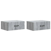 Mobiletto da notte a muro 2 pcs Grigio Sonoma 49 x 34,5 x 20 cm