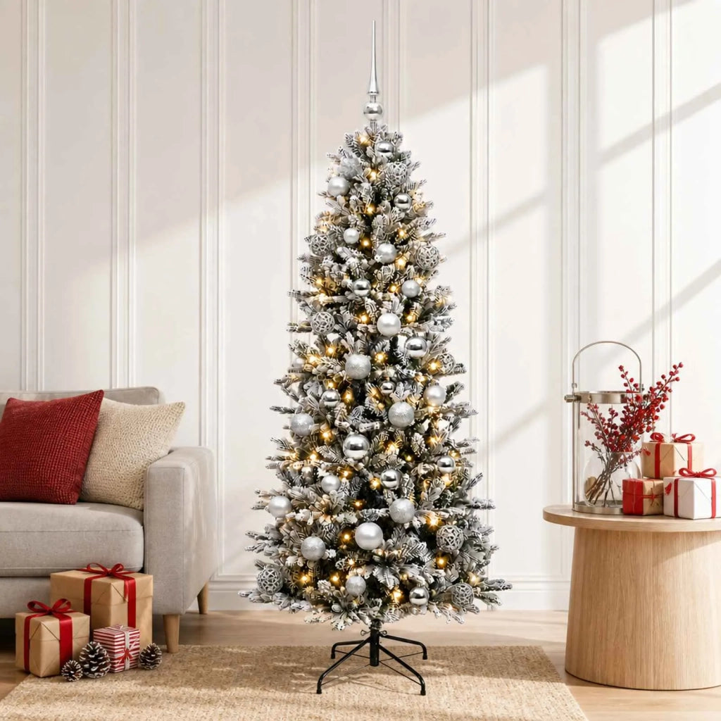 Albero di Natale artificiale con palline 150 cm 150 LED 3465950