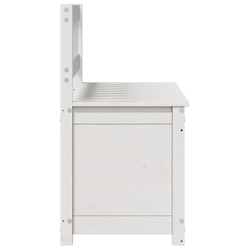 Panca-Sgabello Bianca 110x41x76,5 cm in Legno Massello di Pino