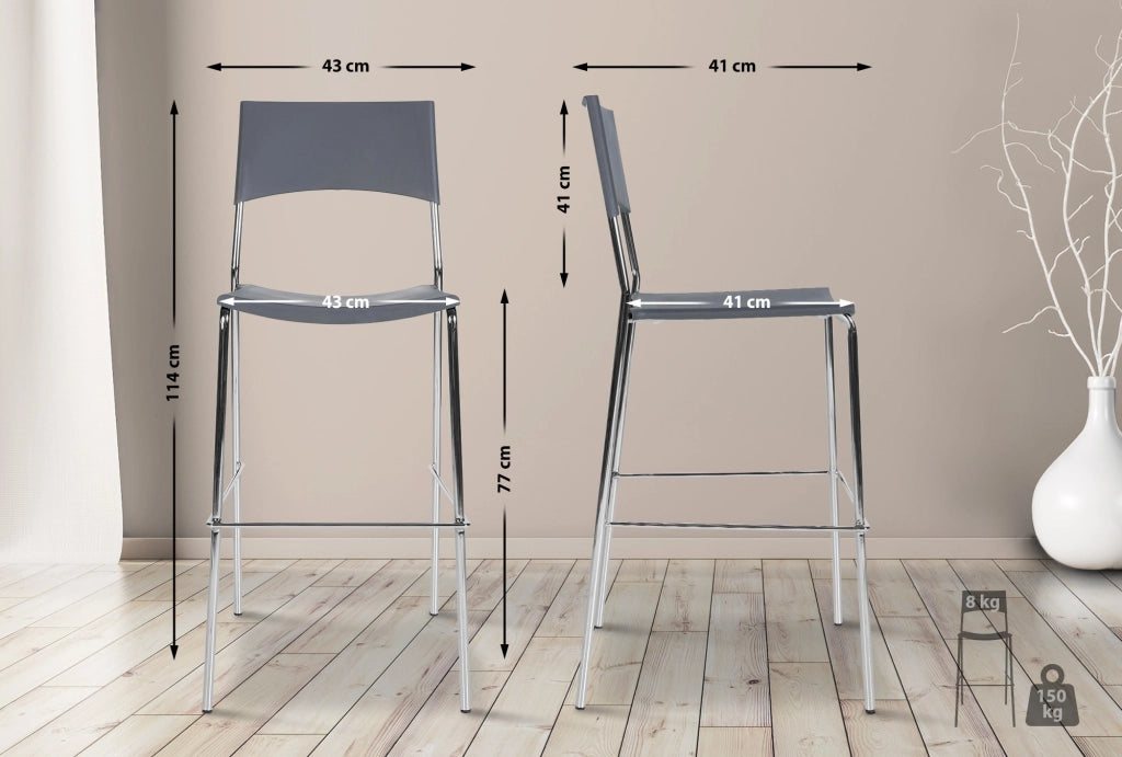 Sgabello Genua grigio