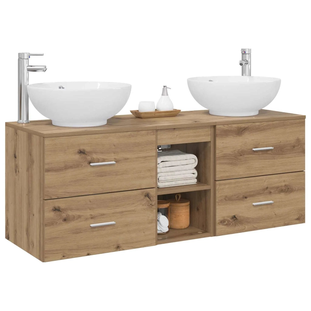 Set di mobili per il bagno 3 pz Rovere Artigianale 3405906
