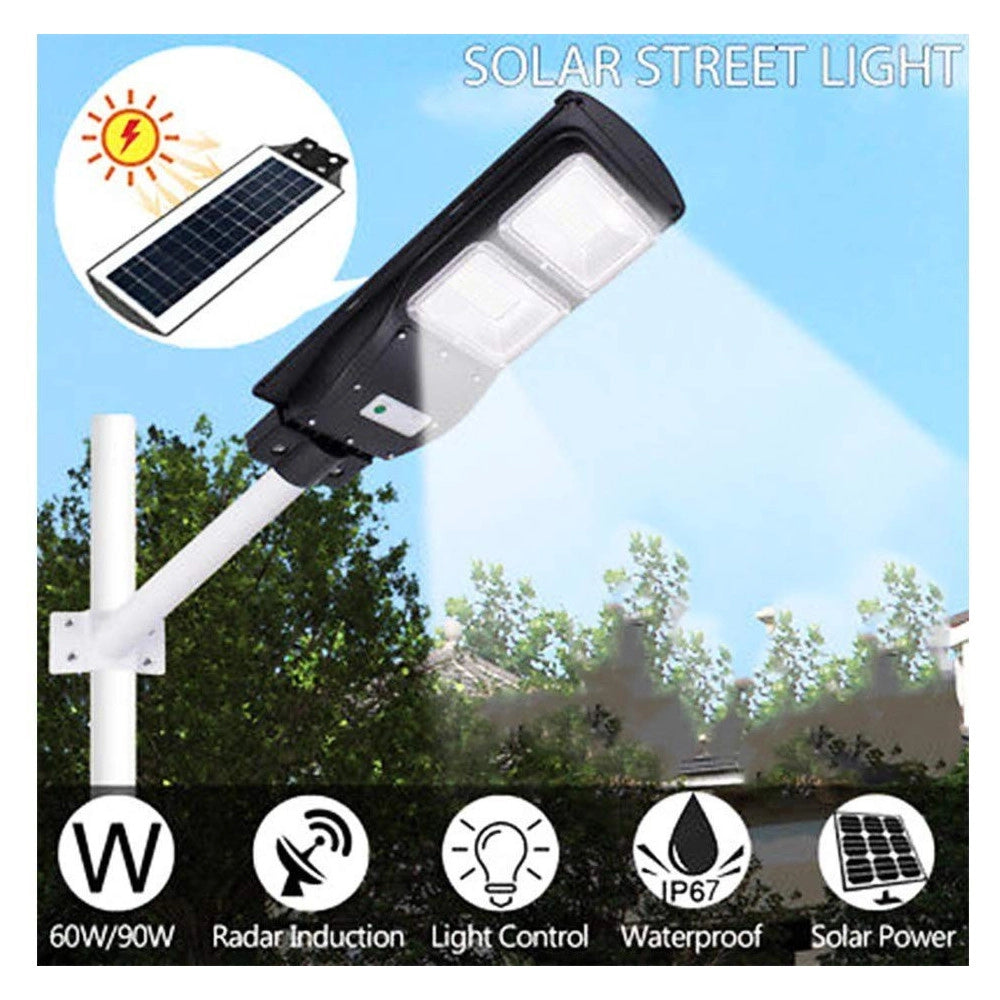 Trade Shop - Lampione Stradale Led 60w Pannello Fotovoltaico Energia Solare Crepuscolare Ip65 -