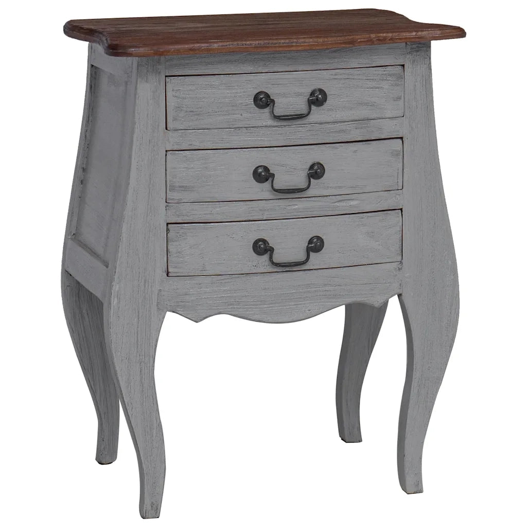 Comodino in Legno Massello di Mogano 48x35x64 cm 244504