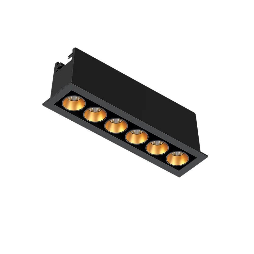 Faretto LED Incasso Rettangolare Triplo 11W CRI>90 Fascio 24° Nero – 3000K 4000K 6000K Colore della luce: Luce fredda