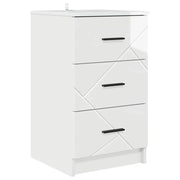 Comodino | Armadio da Notte | Mobiletto da notte con cassetto Bianco lucido 38 x 38 x 66 cm