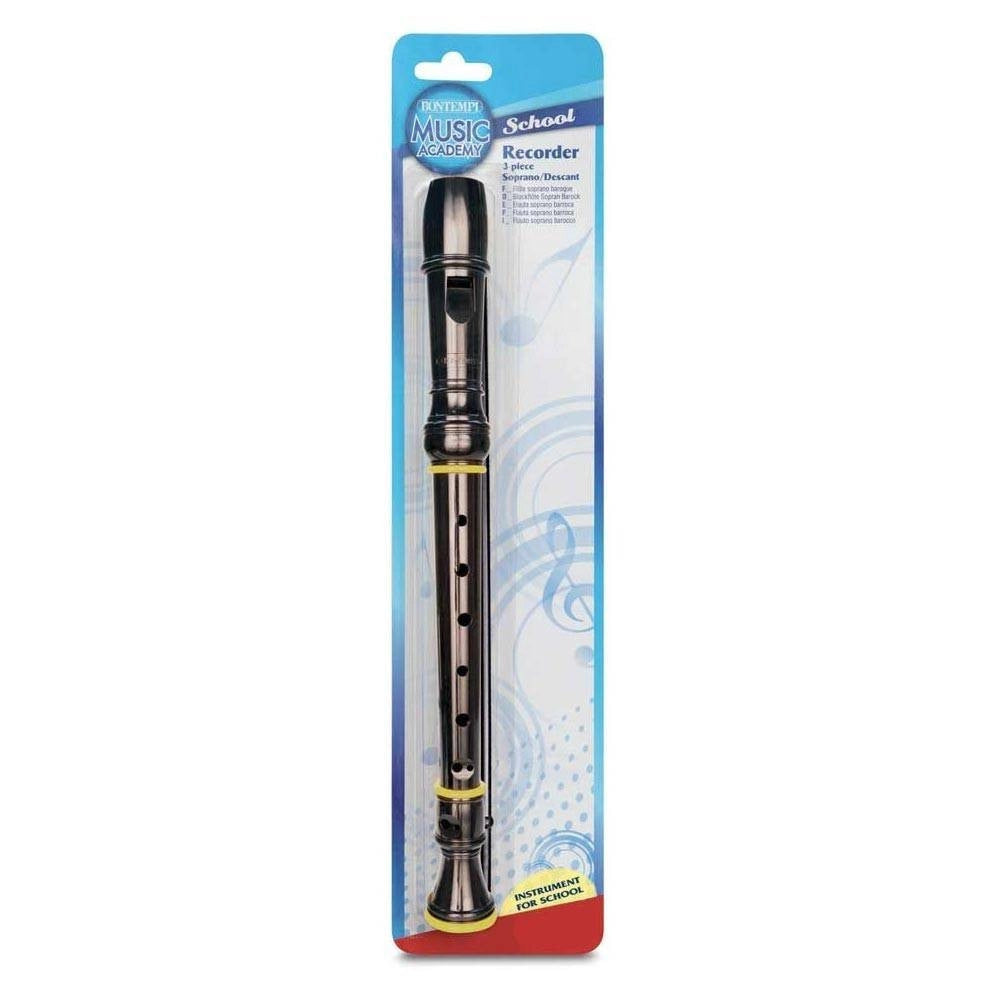 Trade Shop - Flauto Dolce Soprano Diteggiatura Barocca Scuola Media Nero Strumento Musicale -