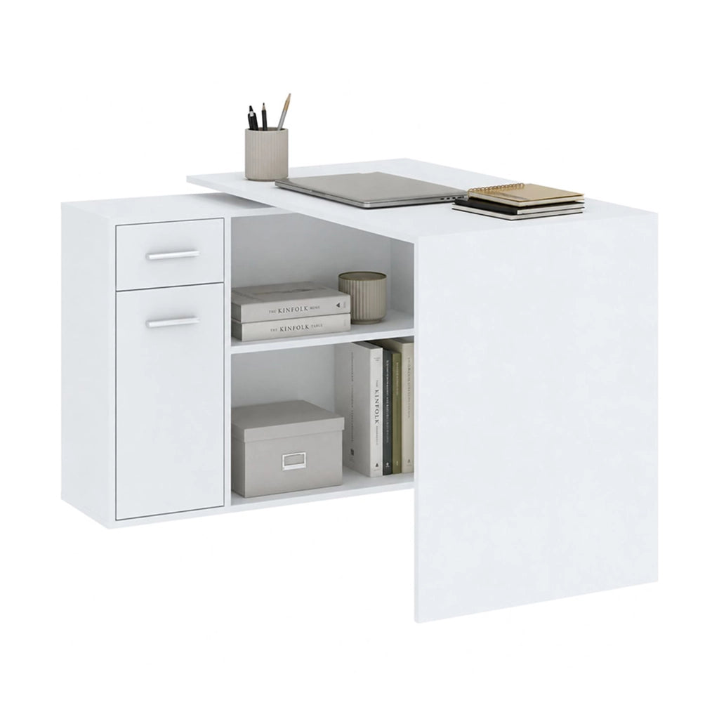 Linaza, Scrivania Angolare, 120x92x74h cm Bianco