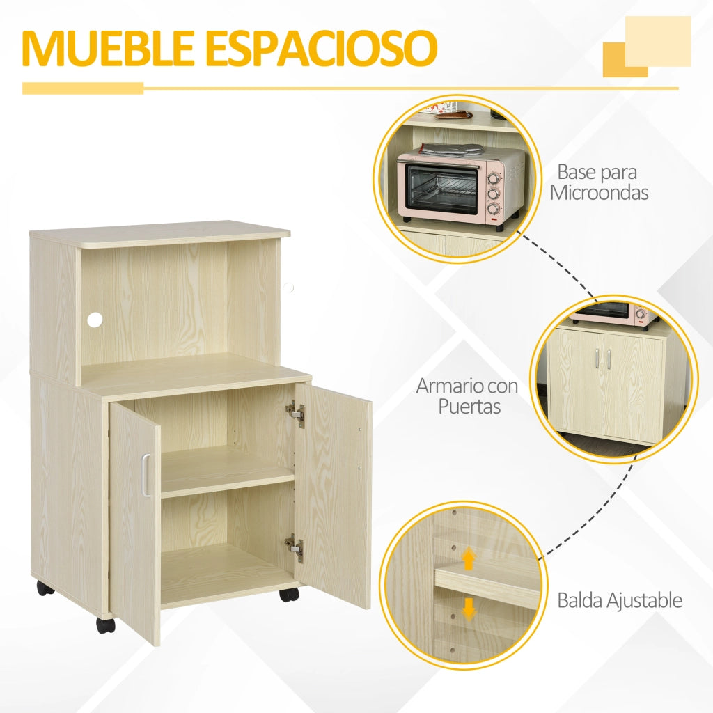 Armadio Basso Cucina con Ante e Ripiano ¨C zephmum ¨C Rovere 60,4x40,3x97 cm
