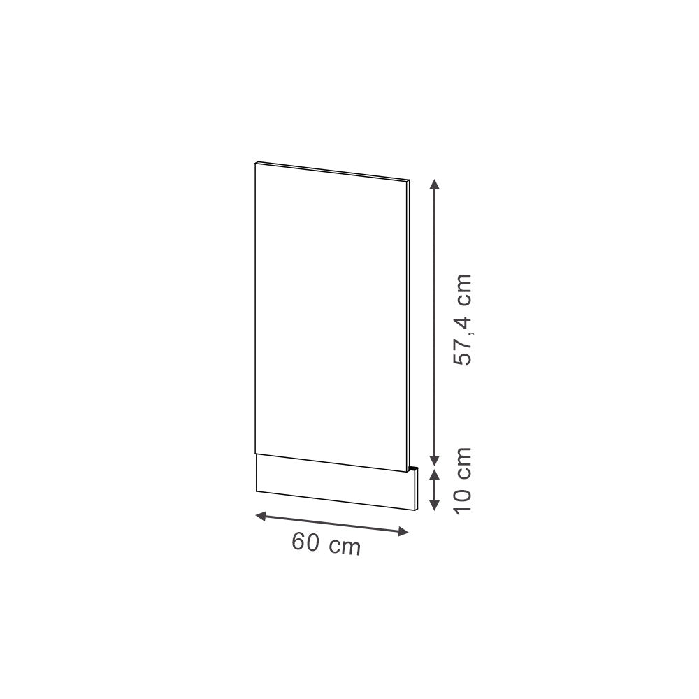 Pannello frontale Fame-Line Nero rigato/Antracite 60 cm senza piano di lavoro Vicco