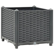 Fioriera rialzata per piante e fiori giardino 40 x 40 x 38 cm polipropilene grigio scuro 02_0000928