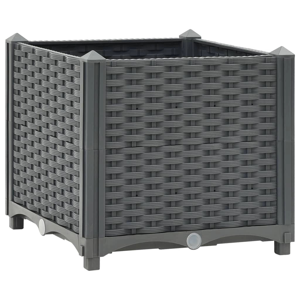 Fioriera rialzata per piante e fiori giardino 40 x 40 x 38 cm polipropilene grigio scuro 02_0000928