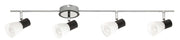 Plafoniera Rabalux Ati nera 4xE14 metallo-vetro 79cm