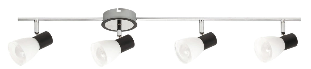 Plafoniera Rabalux Ati nera 4xE14 metallo-vetro 79cm