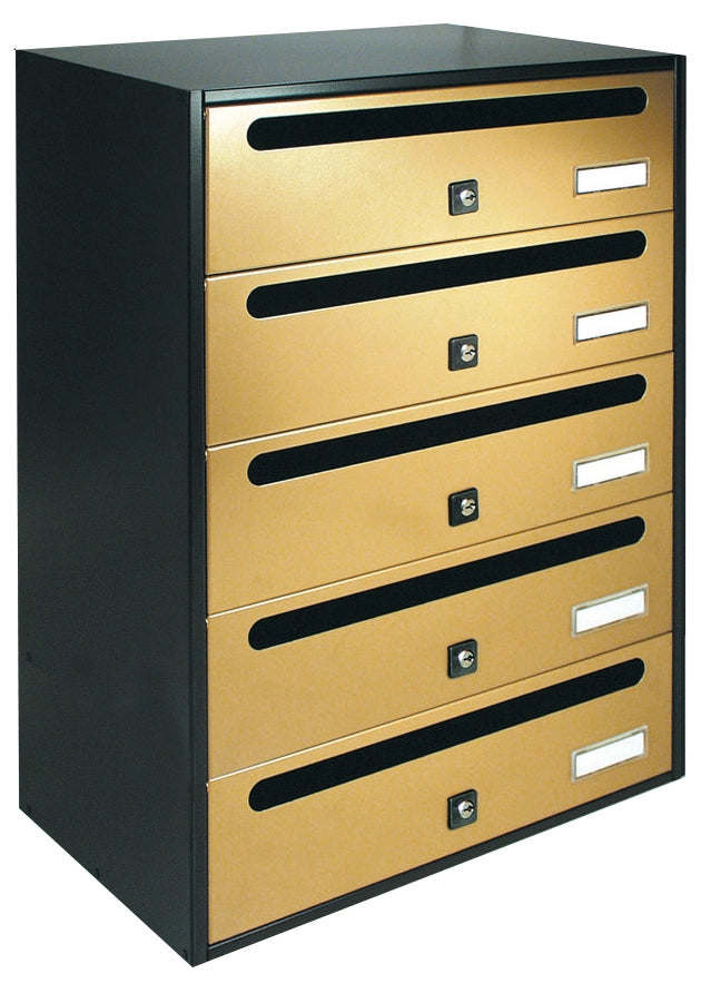 CASSETTA POSTALE ALUBOX CUBO/R 5 38,5X25X53 ORO- ALUBOX- 1,0 pz